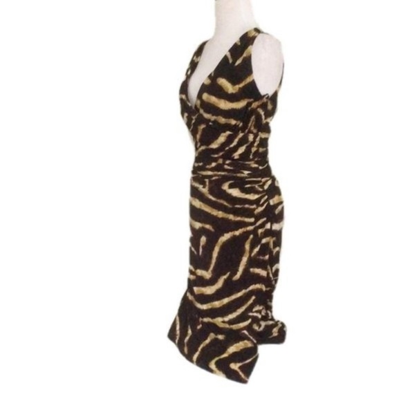 😍LRL Ralph Lauren Brown Tan Animal Print Dress 4 - Picture 2 of 4